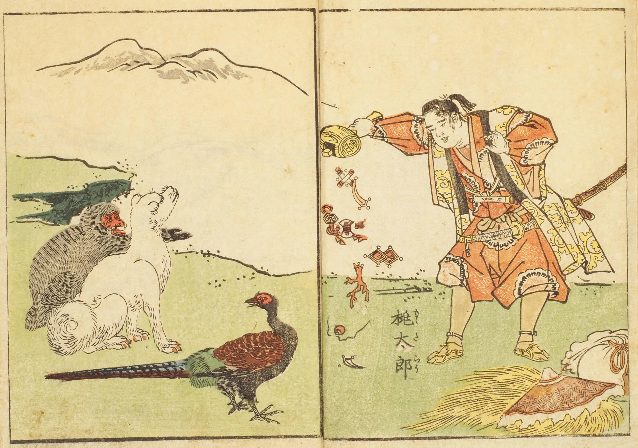 誰でも知ってる桃太郎のお話。