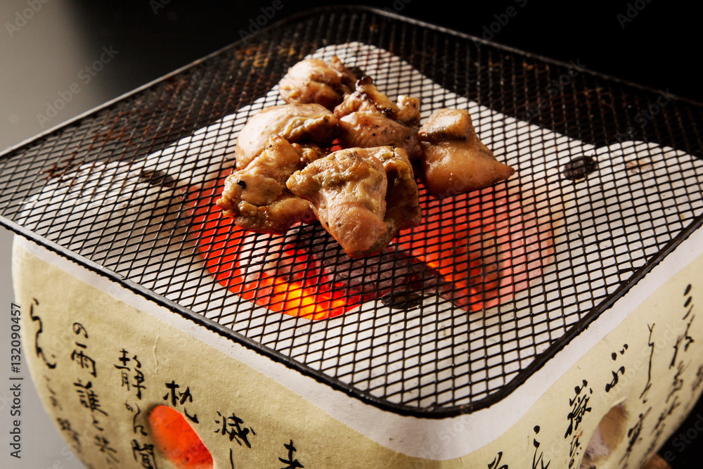 地鶏の炭火焼