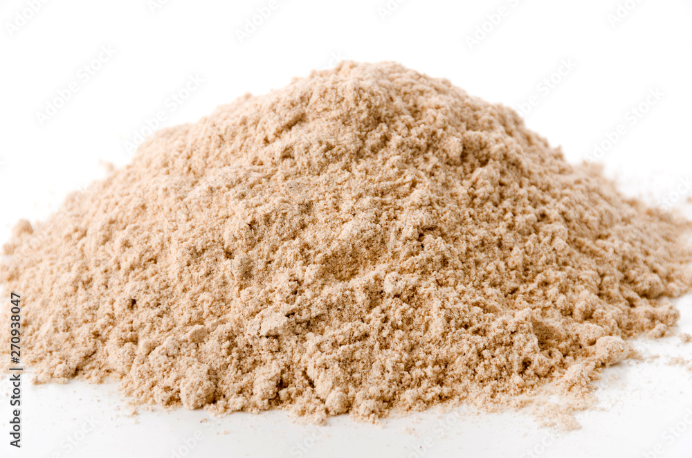 麦焦がし。大麦の玄穀を焙煎した上で挽く。「はったい粉」とも呼ばれる。