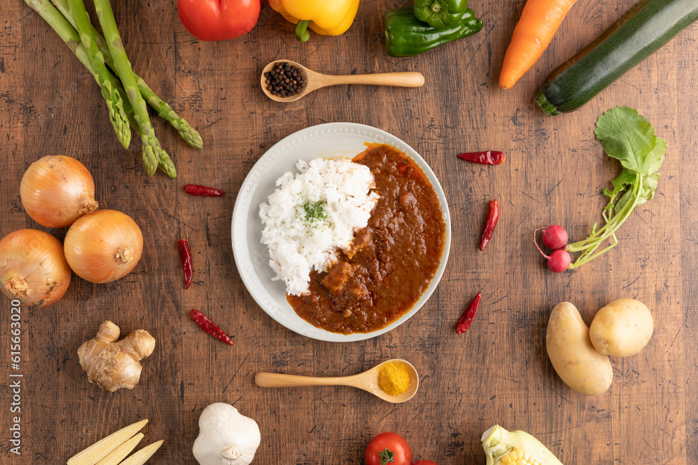 スパイスや材料の異なる各地域のご当地カレーがあります。